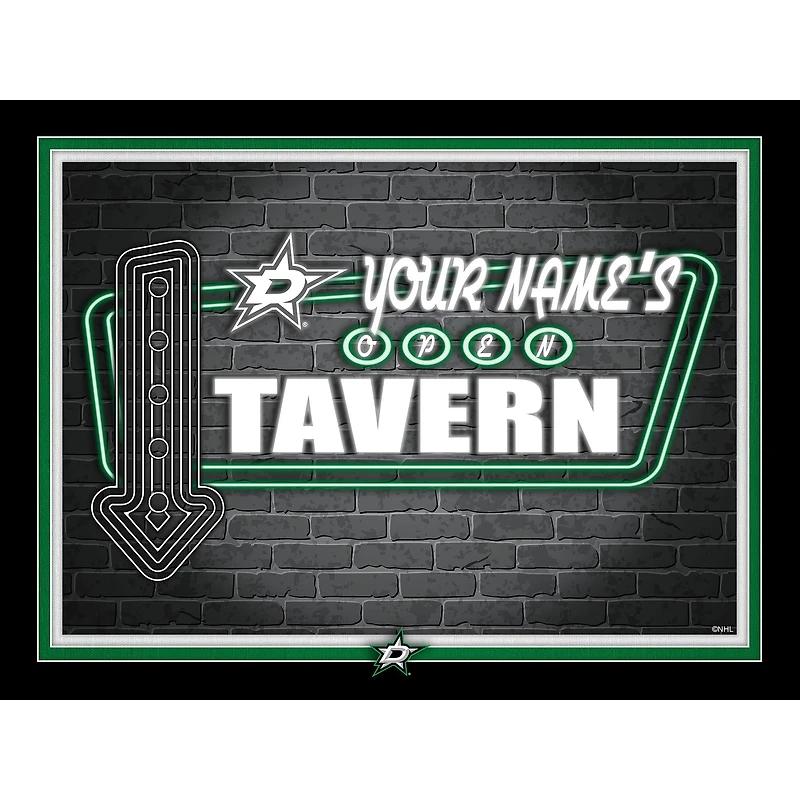 Dallas Stars 12'' x 16'' Personalized Framed Neon Tavern Print