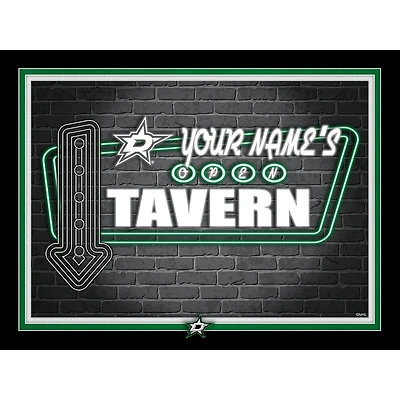 Dallas Stars 12'' x 16'' Personalized Framed Neon Tavern Print