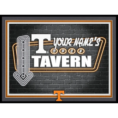 Black Tennessee Volunteers 12'' x 16'' Personalized Framed Neon Tavern Print