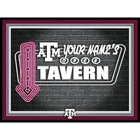 Black Texas A&M Aggies 12'' x 16'' Personalized Framed Neon Tavern Print