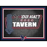 Black Houston Texans 12'' x 16'' Personalized Framed Neon Tavern Print