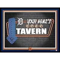 Black Detroit Tigers 12'' x 16'' Personalized Framed Neon Tavern Print