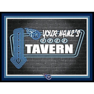 Black Tennessee Titans 12'' x 16'' Personalized Framed Neon Tavern Print