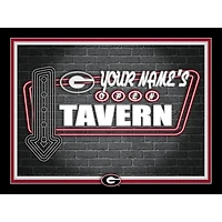 Black Georgia Bulldogs 12'' x 16'' Personalized Framed Neon Tavern Print