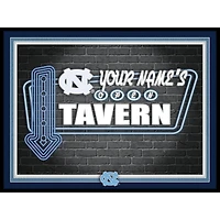 Black North Carolina Tar Heels 12'' x 16'' Personalized Framed Neon Tavern Print