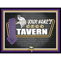 Black Minnesota Vikings 12'' x 16'' Personalized Framed Neon Tavern Print
