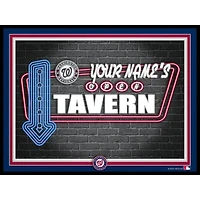 Black Washington Nationals 12'' x 16'' Personalized Framed Neon Tavern Print