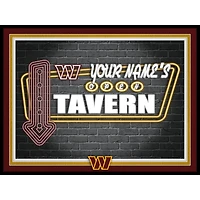 Black Washington Commanders 12'' x 16'' Personalized Framed Neon Tavern Print