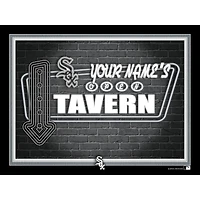 Black Chicago White Sox 12'' x 16'' Personalized Framed Neon Tavern Print