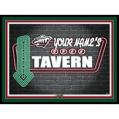 Minnesota Wild 12'' x 16'' Personalized Framed Neon Tavern Print
