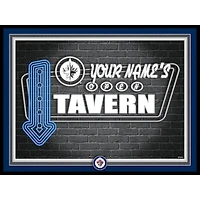 Winnipeg Jets 12'' x 16'' Personalized Framed Neon Tavern Print
