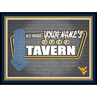 Black West Virginia Mountaineers 12'' x 16'' Personalized Framed Neon Tavern Print