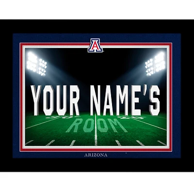 Black Arizona Wildcats 12'' x 16'' Personalized Framed Field Spotlight Print