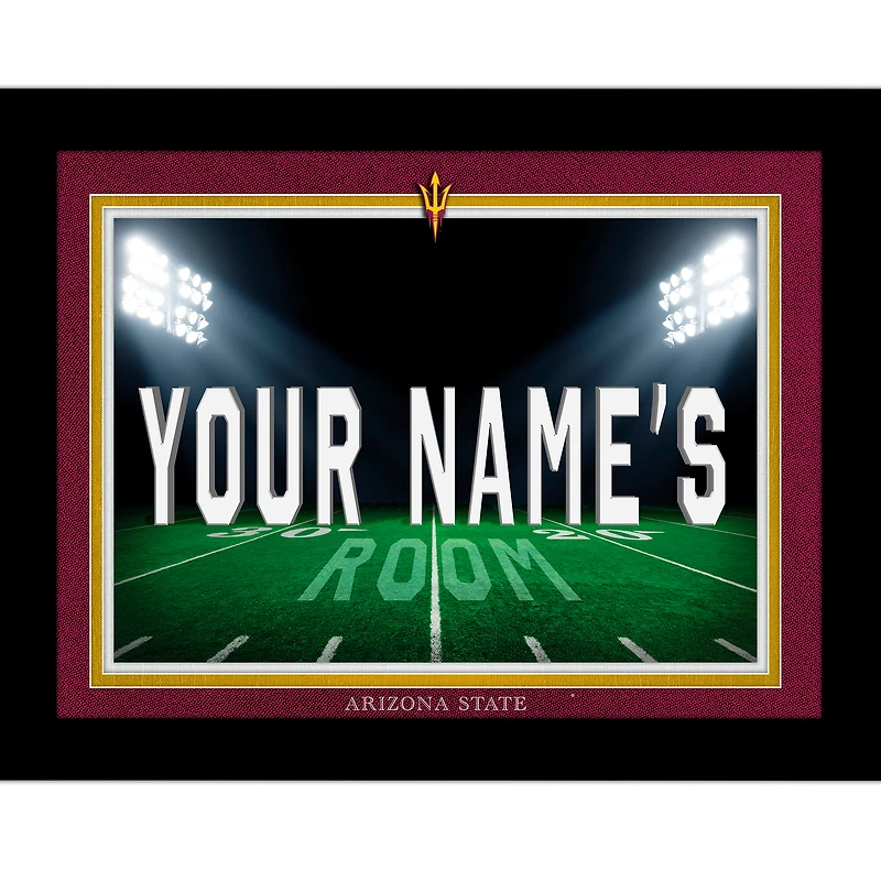 Black Arizona State Sun Devils 12'' x 16'' Personalized Framed Field Spotlight Print