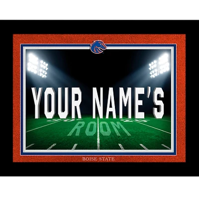 Black Boise State Broncos 12'' x 16'' Personalized Framed Field Spotlight Print