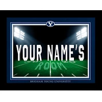 Black BYU Cougars 12'' x 16'' Personalized Framed Field Spotlight Print