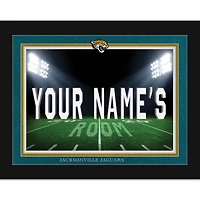 Black Jacksonville Jaguars 12'' x 16'' Personalized Framed Field Spotlight Print