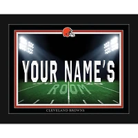 Black Cleveland Browns 12'' x 16'' Personalized Framed Field Spotlight Print