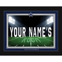 Black Dallas Cowboys 12'' x 16'' Personalized Framed Field Spotlight Print