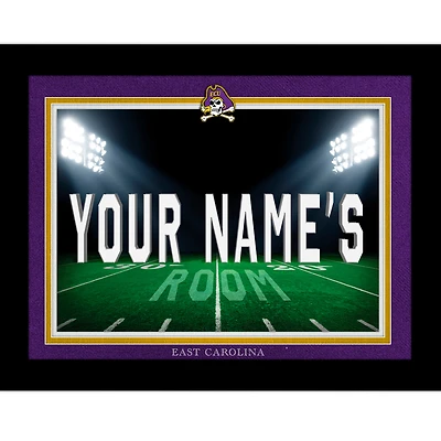 Black ECU Pirates 12'' x 16'' Personalized Framed Field Spotlight Print