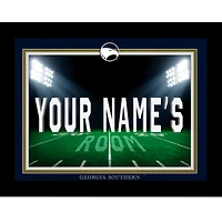 Black Georgia Southern Eagles 12'' x 16'' Personalized Framed Field Spotlight Print