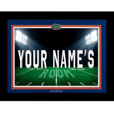 Black Florida Gators 12'' x 16'' Personalized Framed Field Spotlight Print