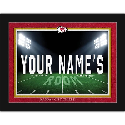 Black Kansas City Chiefs 12'' x 16'' Personalized Framed Field Spotlight Print
