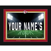 Black Kansas City Chiefs 12'' x 16'' Personalized Framed Field Spotlight Print