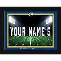 Black Los Angeles Rams 12'' x 16'' Personalized Framed Field Spotlight Print