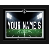 Black Las Vegas Raiders 12'' x 16'' Personalized Framed Field Spotlight Print