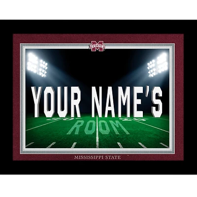 Black Mississippi State Bulldogs 12'' x 16'' Personalized Framed Field Spotlight Print