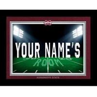 Black Mississippi State Bulldogs 12'' x 16'' Personalized Framed Field Spotlight Print