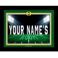 Black Oregon Ducks 12'' x 16'' Personalized Framed Field Spotlight Print
