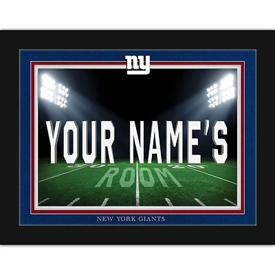 Black New York Giants 12'' x 16'' Personalized Framed Field Spotlight Print