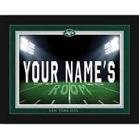 Black New York Jets 12'' x 16'' Personalized Framed Field Spotlight Print