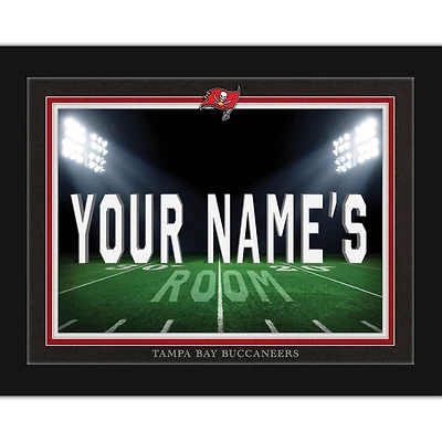 Black Tampa Bay Buccaneers 12'' x 16'' Personalized Framed Field Spotlight Print