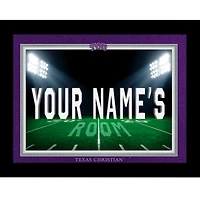 Black TCU Horned Frogs 12'' x 16'' Personalized Framed Field Spotlight Print