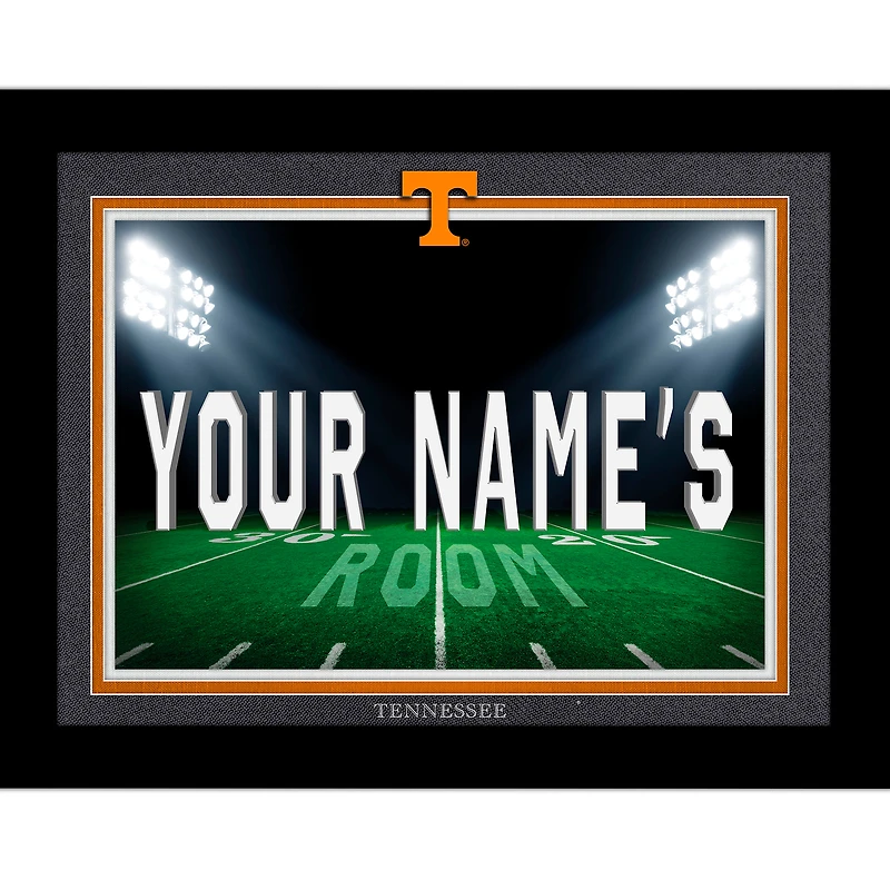 Black Tennessee Volunteers 12'' x 16'' Personalized Framed Field Spotlight Print