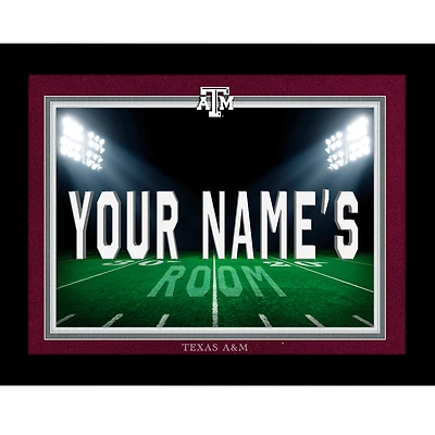 Black Texas A&M Aggies 12'' x 16'' Personalized Framed Field Spotlight Print
