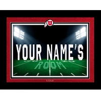 Black Utah Utes 12'' x 16'' Personalized Framed Field Spotlight Print