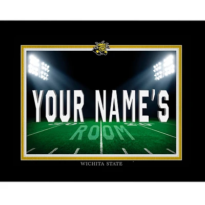 Black Wichita State Shockers 12'' x 16'' Personalized Framed Field Spotlight Print