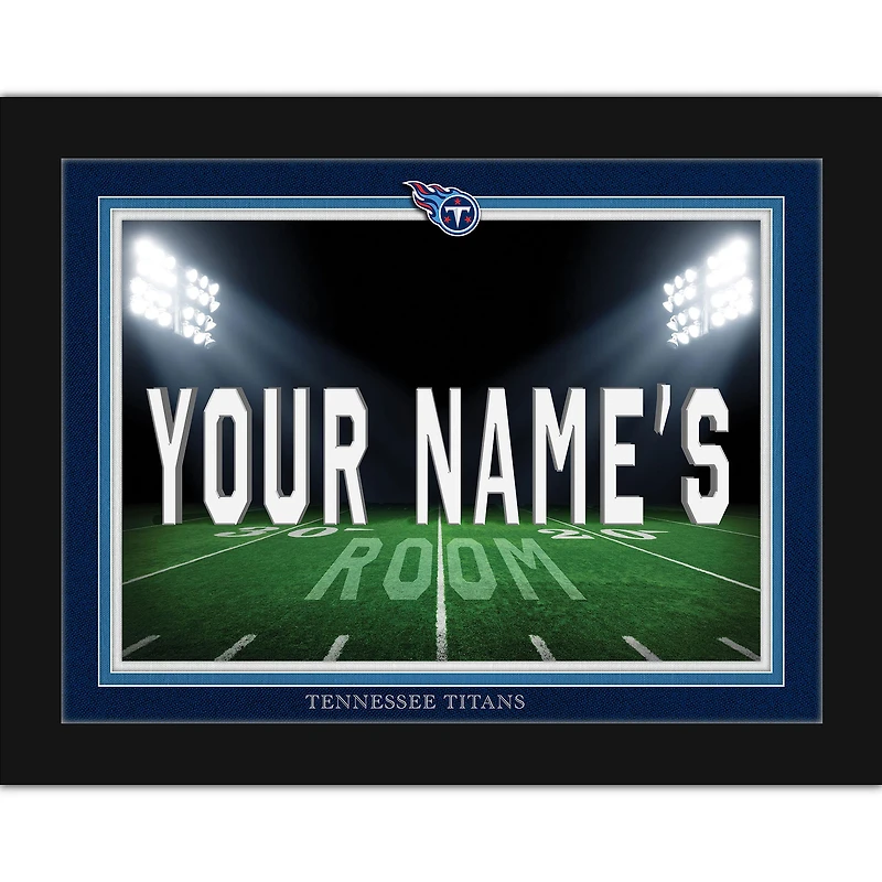 Black Tennessee Titans 12'' x 16'' Personalized Framed Field Spotlight Print