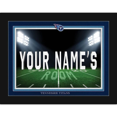 Black Tennessee Titans 12'' x 16'' Personalized Framed Field Spotlight Print