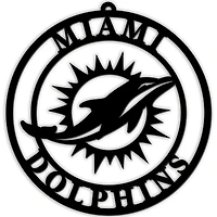 Black Miami Dolphins 16'' Team Logo Cutout