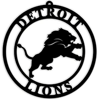 Black Detroit Lions 16'' Team Logo Cutout