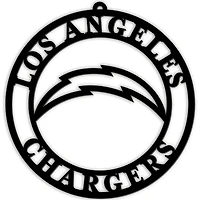 Black Los Angeles Chargers 16'' Team Logo Cutout