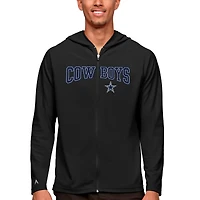 Men's Antigua Black Dallas Cowboys Legacy Full-Zip Hoodie