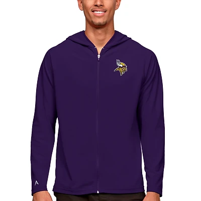 Men's Antigua Purple Minnesota Vikings Logo Legacy Full-Zip Hoodie