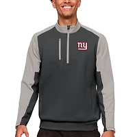 Men's Antigua Charcoal New York Giants Team Quarter-Zip Pullover Top