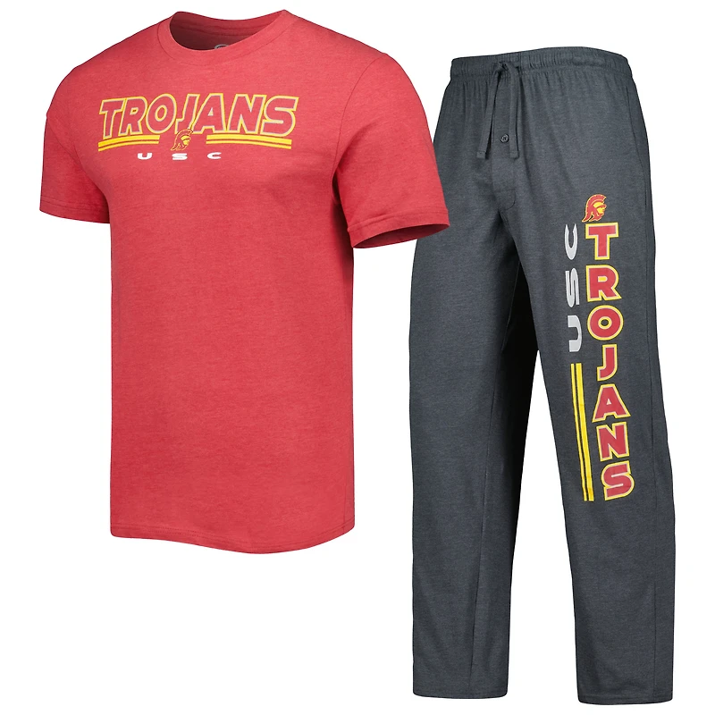 Men's Concepts Sport Cardinal/Charcoal USC Trojans Meter Top & Pants Sleep Set